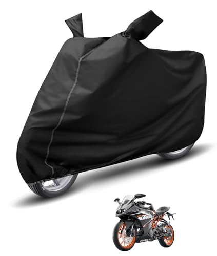 Image of Auto Hub Waterproof Bike Cover Compatible with KTM RC 390 Dustproof, UV Protection Two Wheeler Bike RC 390 Cover - Black