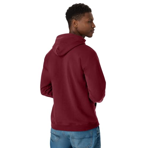 Image of Hanes Men's, EcoSmart, Cotton-Blend Hooded Sweatshirt, Plush Fleece Pullover Hoodie
