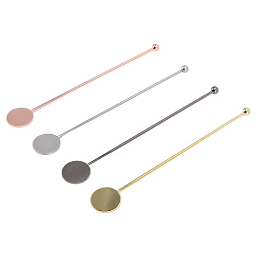 Metall-Cocktailspieße, 4 Stück Edelstahl-Cocktail-Stäbchen, Cocktailspieße mit 4-farbigem Metallspieß Zum Rühren von Milch, Tee und Kaffee