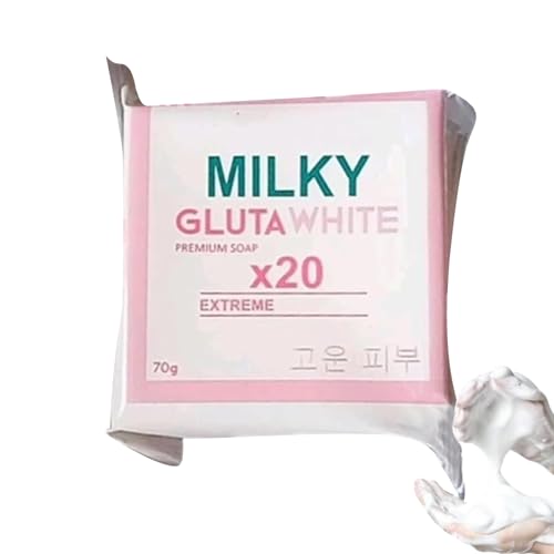 Jabón De Leche De Gluta, Jabón Hidratante, Barra De Limpiador Facial, Fórmula Hidratante E Higiene Diaria Esencial, Limpiador Multipropósito, 70 G, Tanto Para Hombres Como Para Mujeres En Casa O