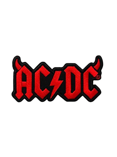 Rock Off AC/DC Red Logo Horns Official Woven Patch