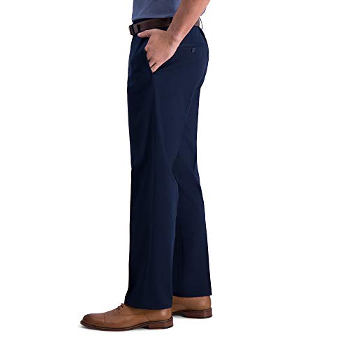 Image of Haggar Men's Iron Free Premium Khaki Straight Fit Flat Front Pants