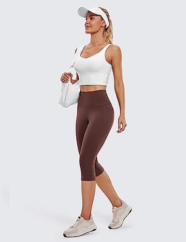 Image of CRZ YOGA Womens Butterluxe Workout Capri Leggings with Pockets 17 Inches - High Waisted Crop Gym Yoga Pants Buttery Soft