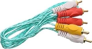 Audio Video Cable 3.5mm Male to RCA Male Headphone Jack Audio Video Cable for Music Player 1M Perfect for LC LED TV Home Theater Laptop PC Multi Color (3 in 3)