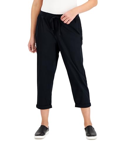 Style Co Womens Petite Cuffed Twill Tape Pants