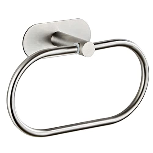 Kitsedit Towel Ring Self Adhesive No Drill Hand Towel Holder For Bathroom Sus 304 Stainless Steel Brushed Nickel Towel Rack(Silvery) #TOP3