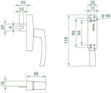Window Sash Lock, Window Handles Alloy Inner Flat Open Inner Open Curtain Wall Doors and Windows Hardware Accessories Shift Fork Arc Handle Window Handle Window Handle(3001)