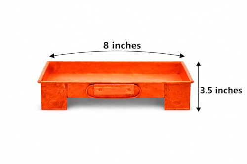 Image of Havan kund Pure Copper with Handle On Both Side, for Yagya Kund, Deepawali Pujan, Grah Puja,Birth, Marriage and Temples, Kund for Pooja and Yagya for Hindu Ritual (8 INCHES)