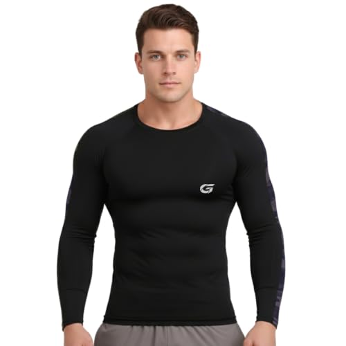 Image of GYMIFIC Mens Full Sleeve Compression T-Shirt | Round Neck Quick Dry Gym Workout Tee | Stretch Athletic Sports for Running & Training T Shirt for man