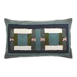 Vivaraise Coussin brodé Taho Vert de Gris 30 x 50 cm