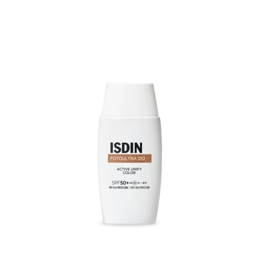 FotoUltra 100 ISDIN Active Unify Color SPF 50+ - Protector solar facial, Aclara y unifica el tono de piel, 50 ml