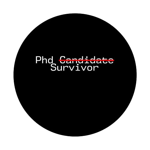 Phd Candidate Survivor ------ PopSockets Swappable PopGrip, Black - Image 3
