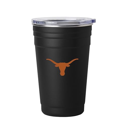 Image of Logo Brands NCAA Texas Longhorns Black 22 oz Stainless Steel Tailgate Cup -Double Wall Vacuum-Sealed Durable For Hot & Cold Drinks, Perfect for Gameday & Tailgating