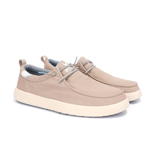 Mocasines de hombre cómodos WALK IN PITAS Biarritz: deportivas casuales de tela tipo náuticos