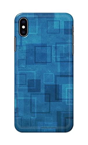Image of Printed Hard Back Cover Case for Apple iPhone Xs Max Back Cover (Plain Azure Blue) -1302