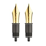 Set of 2 Number 8 Fountain Pen Replacement 1.1 Stub Nib - Compatible with C2000, V800 and C80- Gold