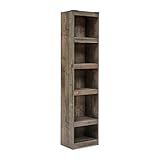Signature Design by Ashley Trinell Rustic Entertainment Center Pier Bookcase with 3 Adjustable Shelves, Natural Brown