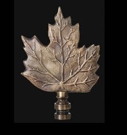 Image of B&P Lamp Maple Leaf Finial, 3 3 /4 in Ht, 1 /4-27 Tap