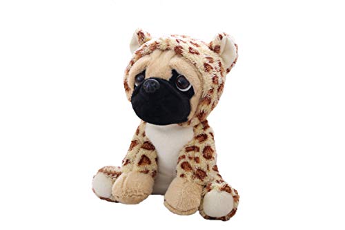 Casagood Cute Pug Dog Stuffed Animal Cosplay As Brown Panther Plush Toys Soft Pug Toy In Panther Costume, Great Plushies Toys Stuffed Animals For Kids,10 Inch #TOP1