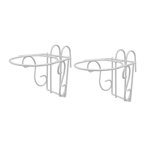 Happyyami 2 Piezas Colgador de macetas colgadores de Plantas de barandilla Anillos Porta Plantas para barandilla Jardin Vertical Portamacetas Colgante Estante Soporte para Colgar macetas