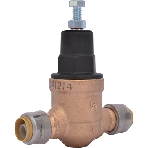 Cash Acme EB45 SharkBite Pressure Regulating Valve, Direct, 1/2 Inch Push to Connect, Poly Top, 45 PSI, 23807-0045