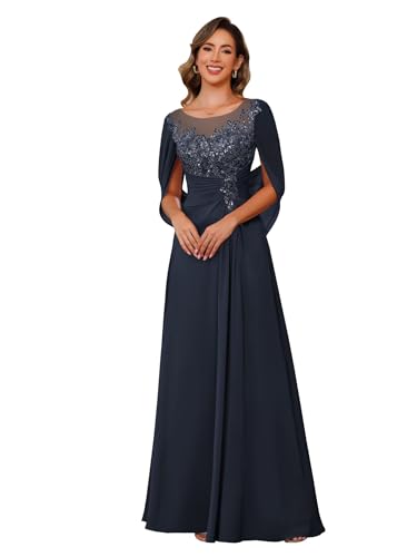RSOETOO Chiffon Lace Mother of The Bride Dresses for Wedding Long...