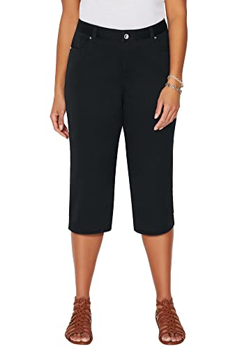 Catherines Women's Plus Size Sateen Stretch Capri