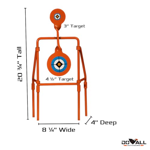 Image of Do All Outdoors Double Blast Spinner Shooting Target with 3 inch and 4.5 inch Spinning Targets, Rated for 9mm to 30.06 Soft Nose Lead