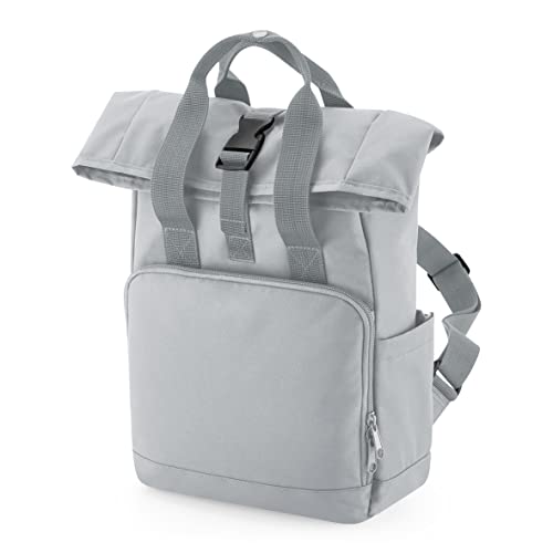 BagBase BG118S Recycled Mini Twin Handle Roll-Top Backpack - Light Grey