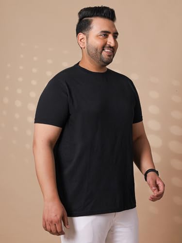 Image of Bigbanana Plus Size Men's Regular Fit Solid Round Neck Tshirt