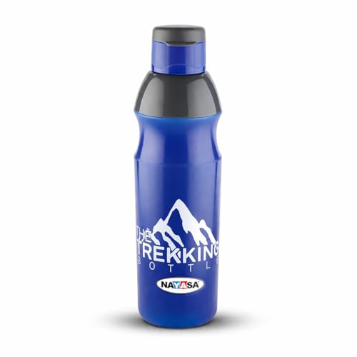 Image of Nayasa Trekking 700ml Water Bottle | BPA-Free Insulated Plastic Inner | Leak-Proof Twist Cap | For Office, School, Gym, Travel, and Outdoor Use | Blue
