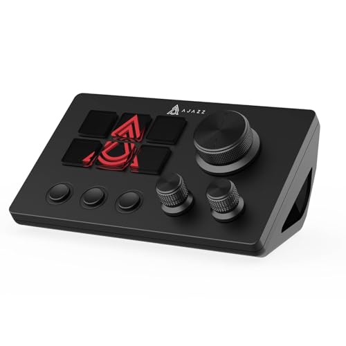 AJAZZ Macro Keypad Stream Controller Deck Gaming Streaming Shortcut Keyboard, 6 Programmable Keys Customizable Visual AI Pad USB Soundboard for YouTube, Desk Office Setup, Laptop, PC, Mac