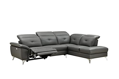 Kabs® Ecksofa Geoff II - Schwarze Couch mit motorischer Relaxfunktion,...