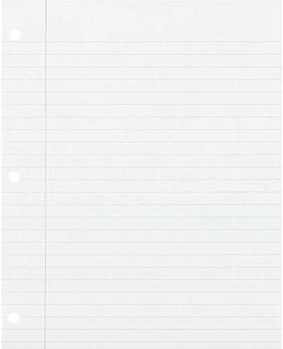 Ecology College Ruled Recycled Filler Paper,White, 150 Sheets (3202)