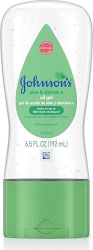 Image of Johnson's Baby Oil Gel, Aloe Vera & Vitamin E, 6.5 fl oz | Mineral Oil Enriched, Moisturizing Baby Massage Oil, Dry Skin Relief for Kids & Adults, Gentle on Delicate Skin