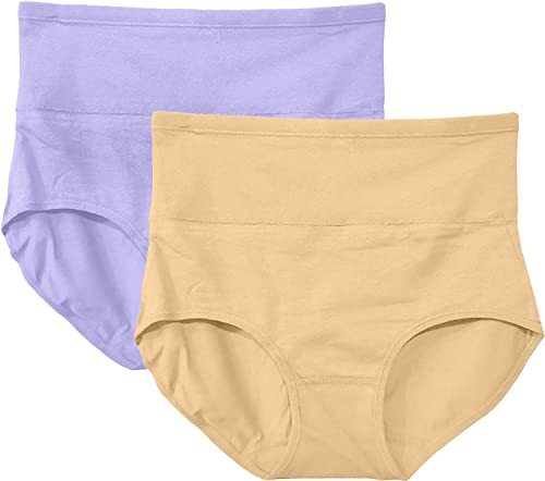 Image of Women's Combed Cotton High Waist Tummy Control Panty-Pack of 2