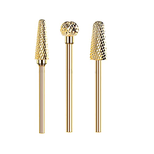 3 Types Tapered Barrel Carbide Nail Drill Bit Set, 5 In 1 Nail Drill Bit for Acrylic Nails Professional, Nail File Nail Art Tools for Nail Gel Cuticle Manicure Pedicure