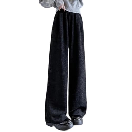 Pantalons fluide détendu femme automne hiver ample taille haute élégant