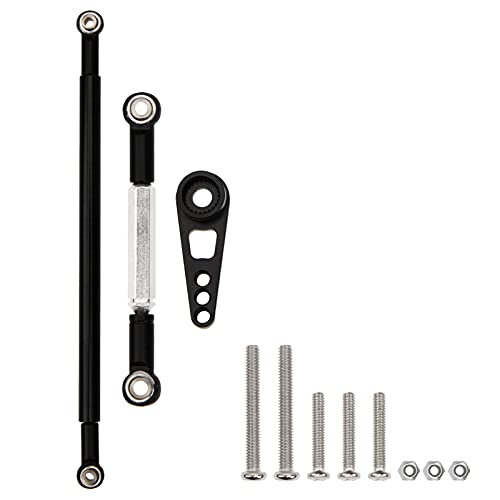 Vgoohobby Steering Linkage Servo Link Pull Rod Turnbuckle with Servo Arm Horn Compatible with MN Model MN86S MN86 MN86KS MN86K MN G500 1/12 RC Car (Black)