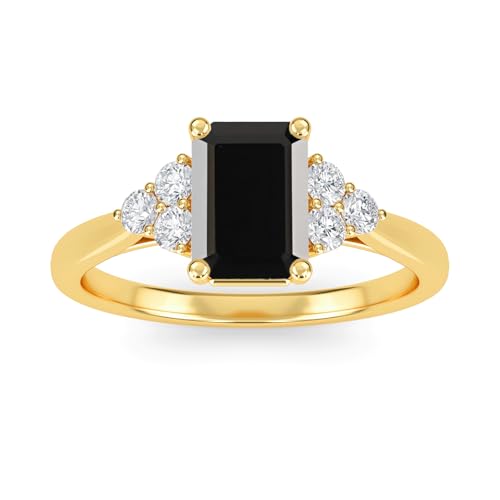 10K 14K 18K Gold Gemstone Engagement Ring for Women 1.0 Carat Emerald Cut Gemstone Promise Wedding Anniversary Ring Size 3.5-14