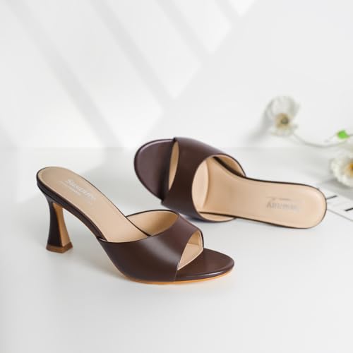 Image of Susanny High Heels for Women Pointed Open Toe Strappy Chunky Block Heels Ankle Strap Stiletto Kitten Heeled Sandals Wedding Bridal Party Prom Sexy Dress Shoes
