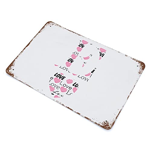 Panneau en métal lettre E idée de cadeau de mariage et de Saint-Valentin original - 8