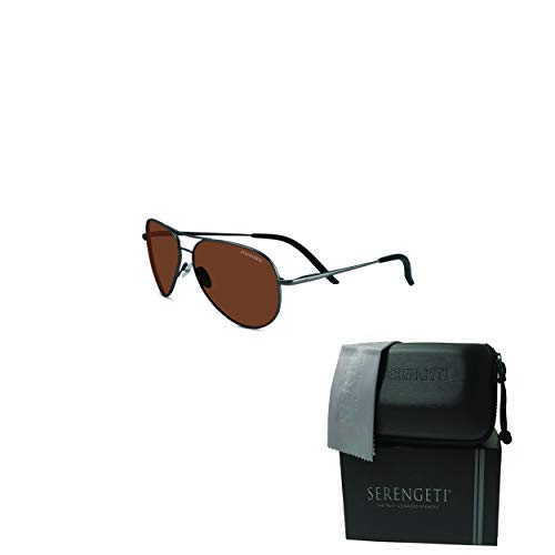 Serengeti Carrara 59MM Aviator Sunglasses For Men +BUNDLE with ACCESSORY EYEWEAR KIT3