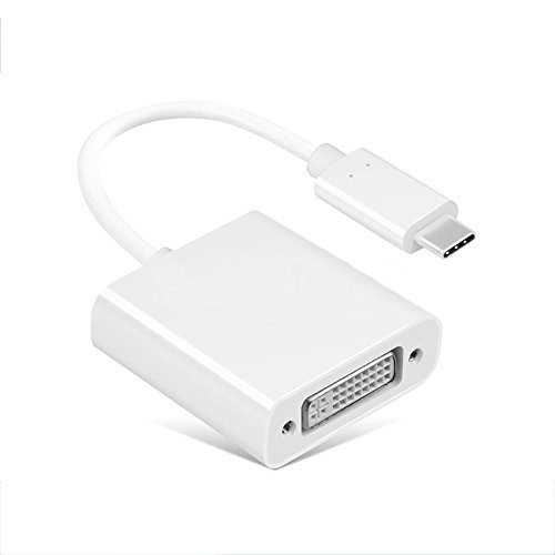 ARKTEK USB-C to DVI Adapter USB Type C (Thunderbolt 3 Compatible) to DVI 2K Cable Adapter for Chromebook Pixel and More (White)