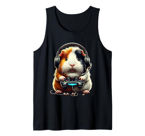 Guinea Pig Playing Video Games Guinea Pig Boy Kid Girl Gamer Débardeur