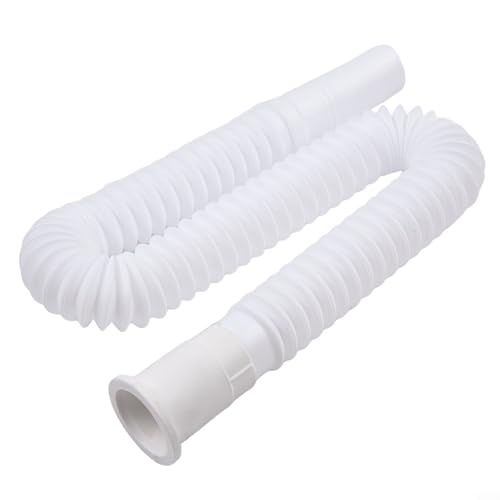 Tuyau de drainage en plastique flexible de 32 mm pour évier de cuisine, lavabo, salle de bain, évacuation des eaux usées, tube d'extension ondulé extensible blanc, 70 cm de long, installation facile