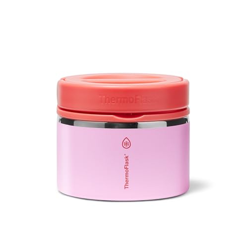 Image of ThermoFlask Insulated Food Jar with Leakproof Lid (12 oz, Spring Blossom) - Stainless Steel Food Containers for Hot & Cold Meals, Lunch, Soup & Snacks