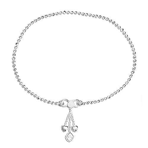 Image of TRUESILVER ACPL 925 Sterling Silver Anklets for Women | BIS Hallmarked Elegant Designer Chain Anklet Jewelry for Wedding Party Everyday Wear (Pair)