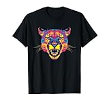 Colorful Angry Jaguar Face Roar