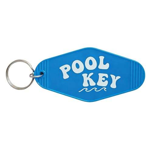 Jgrprlq Pool Key Keychain Blue Plastic Vintage Motel Keychain Key